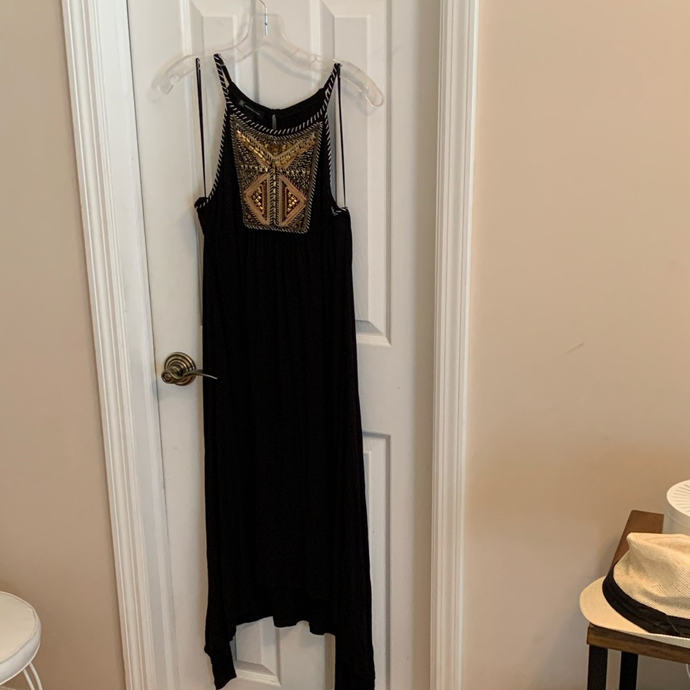 Beaded black tank dress